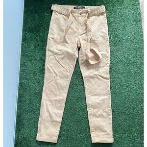Nordstrom Prosperity Denim Beige Jogger Pants Size 29 with Belt Straight Leg